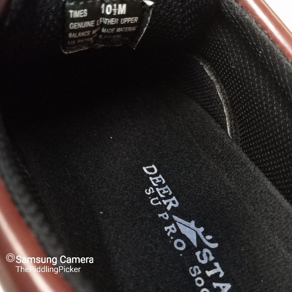 Deer Stags Supro Sock 10.5 M Brown Leather Times Plain Toe Oxford Lace Up Shoe - Picture 13 of 13